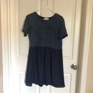 Blue & white t-shirt dress